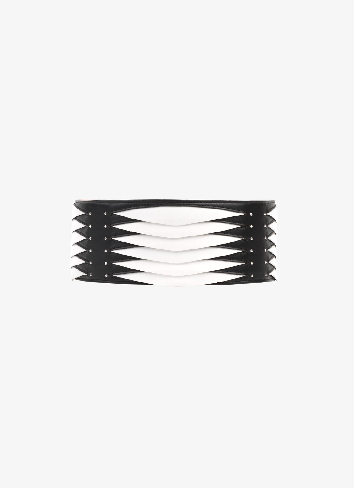 GRAPHIC CORSET BELT ALAÏA WHITE/BLACK GRAPHIC CORSET BELT